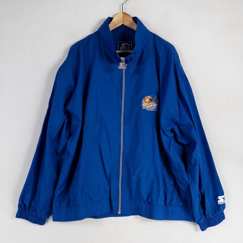 Vintage Starter Jacket XL Blue Full Zip Windbreaker 99 NCAA Final Four Tampa Bay